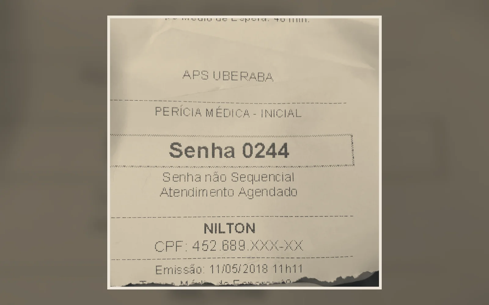 Registro de espera no atendimento público